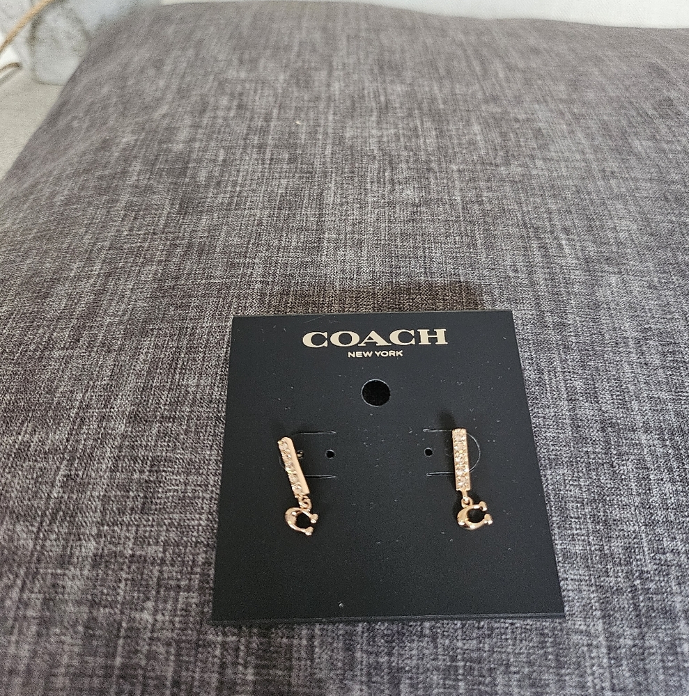 BRAND NEW Coach Rose Gold Dangle Earrings
